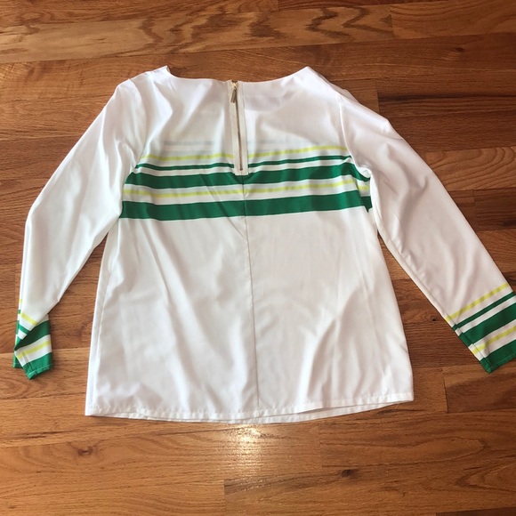 Cream blouse with green stripe - Picture 3 of 3